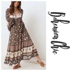 Portobello Mushroom Boho Maxi Skirt